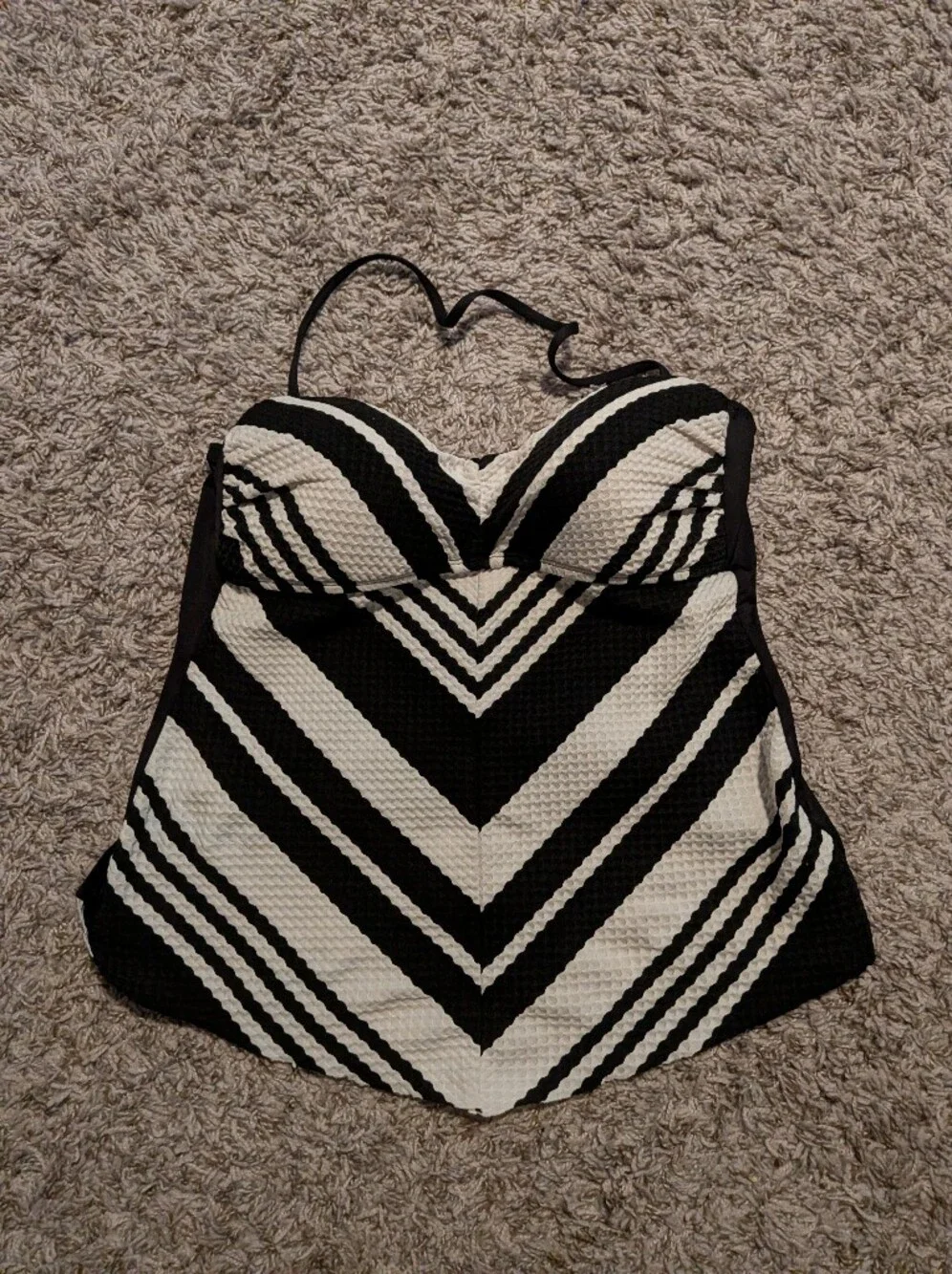 Apt. 9 Black and White Chevron Sleeveless Tankini